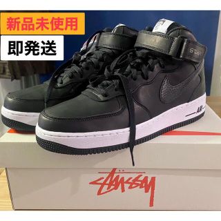 ナイキ(NIKE)のStussy×Nike Air Force 1 Mid Black/Black(スニーカー)