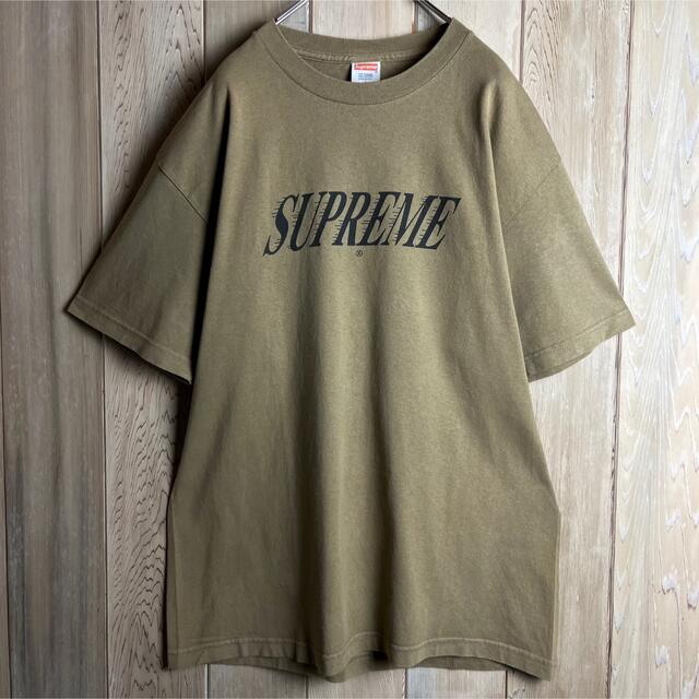 【人気デザイン】シュプリーム☆センタービッグロゴ入りTシャツ 希少カラー 即完売