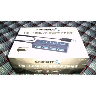 Sabrent 4ポートUSB 3.0ハブ 補助電源、ON/OFFスイッチ付き(PC周辺機器)