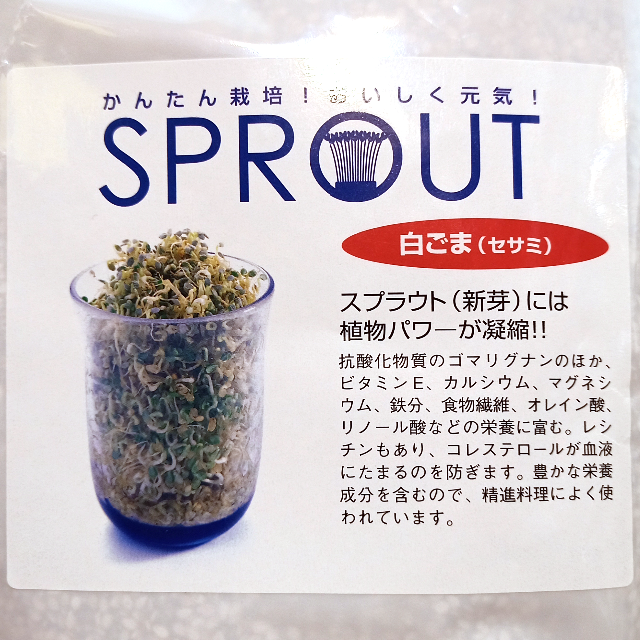 スプラウト種子 S-15 白ごま（セサミ） 10ml 約1,500粒 x 2袋 食品/飲料/酒の食品(野菜)の商品写真