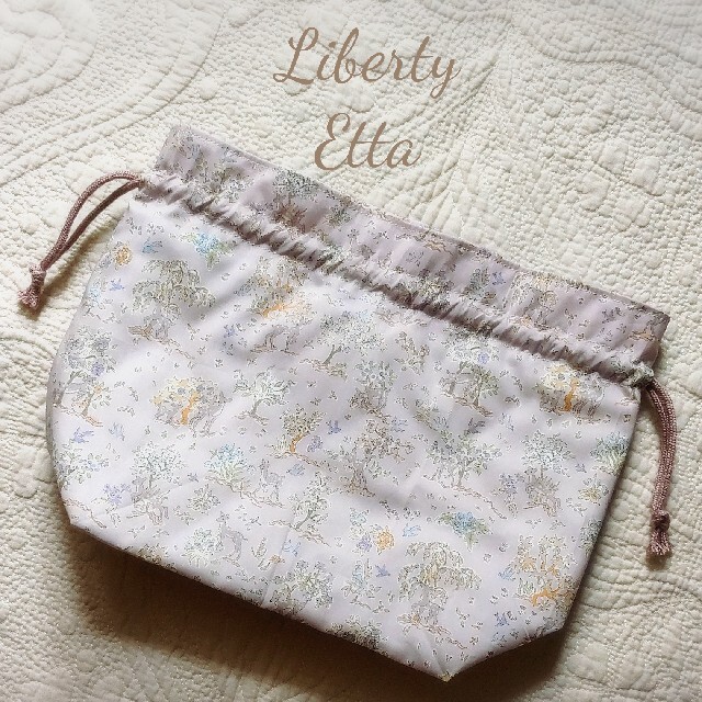 ★洗える保温保冷!!お弁当袋✰Liberty ETTA✰サンドウ★カームグレー キッズ/ベビー/マタニティのこども用バッグ(ランチボックス巾着)の商品写真