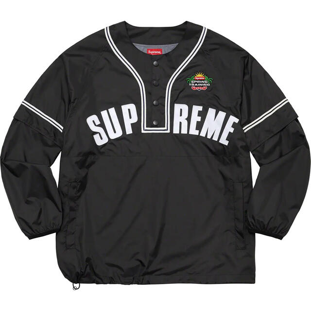 ナイロンジャケットSnap-Off Sleeve L/S Baseball Top Supreme