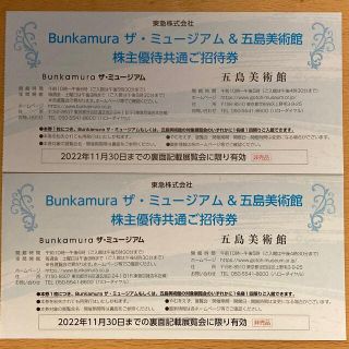 Bunkamura ザ・ミュージアム＆五島美術館　株主優待共通ご招待券(美術館/博物館)