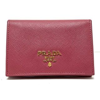 プラダ(PRADA)のプラダ 名刺入れ美品  - IM0945 ピンク(名刺入れ/定期入れ)