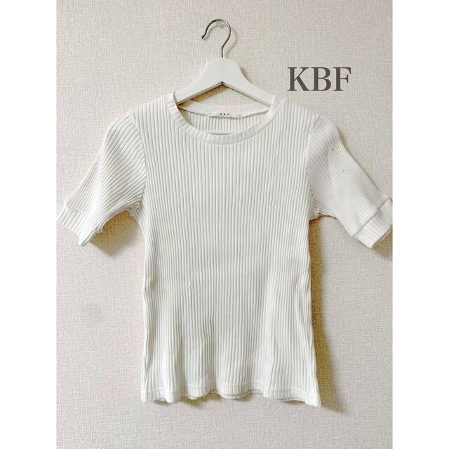 KBF(ケービーエフ)の【KBF】リブクルーネックTシャツ レディースのトップス(Tシャツ(半袖/袖なし))の商品写真