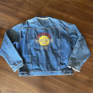 上田の安子_古着90s ハードロックカフェ デニムジャケット Gジャン バック刺繍