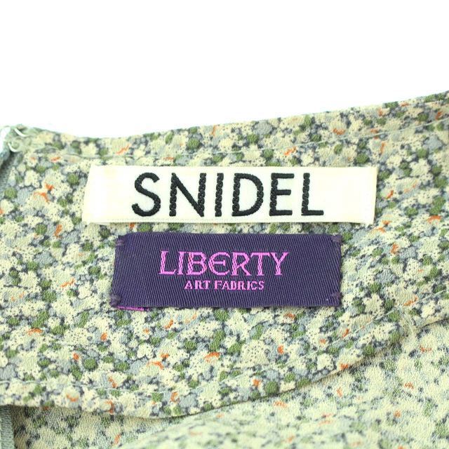 SNIDEL(スナイデル)のスナイデル ワンピース ロング 半袖 インナー付き 総柄 花 M 緑 グリーン レディースのワンピース(ロングワンピース/マキシワンピース)の商品写真