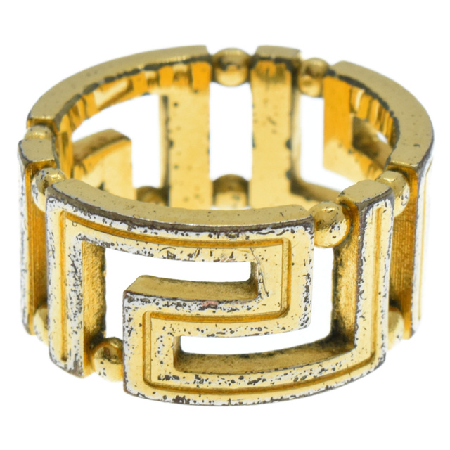 VERSACE(ヴェルサーチ)のVERSACE ヴェルサーチ Greca Ring DG57594 グレカモチーフゴールドリング 指輪 16号 メンズのアクセサリー(リング(指輪))の商品写真