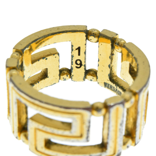 VERSACE(ヴェルサーチ)のVERSACE ヴェルサーチ Greca Ring DG57594 グレカモチーフゴールドリング 指輪 16号 メンズのアクセサリー(リング(指輪))の商品写真