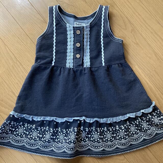 デニムワンピース キッズ/ベビー/マタニティのキッズ服女の子用(90cm~)(ワンピース)の商品写真