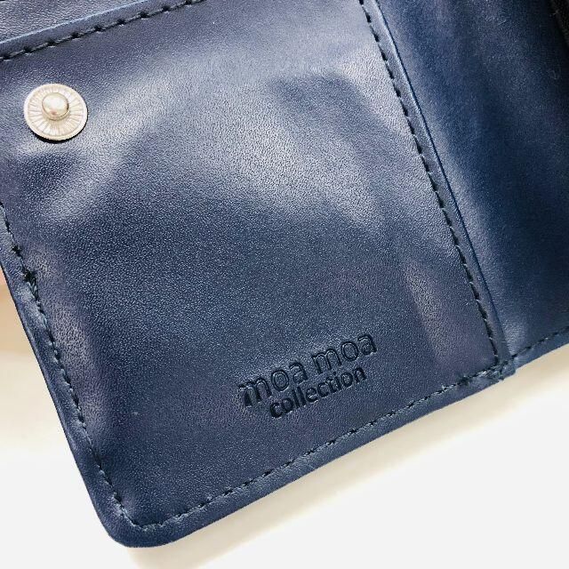 MOAMOA COLLECTION 二つ折り財布 ネイビー レディースのファッション小物(財布)の商品写真