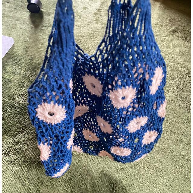 Lochie(ロキエ)のメッシュバッグ お花 ビンテージ ハンドメイドのファッション小物(バッグ)の商品写真