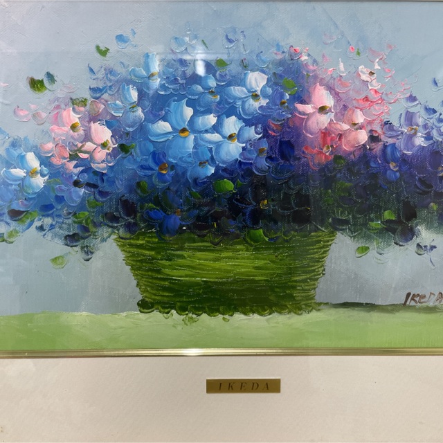 IKEDA 池田啓子 真作 花 フラワー 油彩 油絵 静物画 原画 額装 IKEDA 池田啓子 真作 花 フラワー 油彩 油絵 静物画 原画 額装