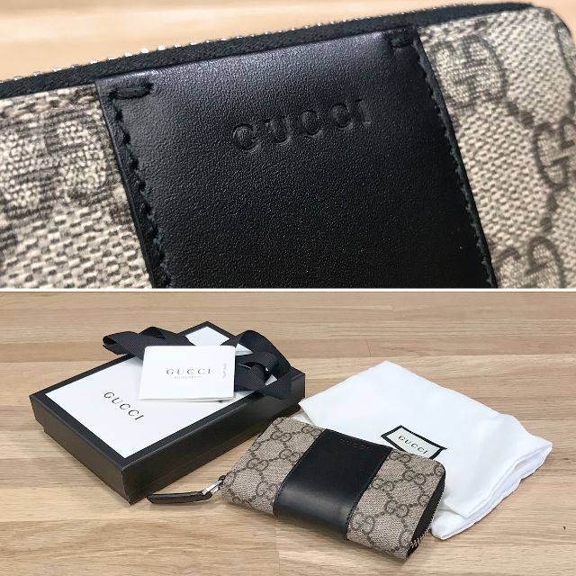 Gucci(グッチ)の新品同様 グッチ GGスプリーム ラウンドファスナー コインケース 小銭入れ メンズのファッション小物(コインケース/小銭入れ)の商品写真