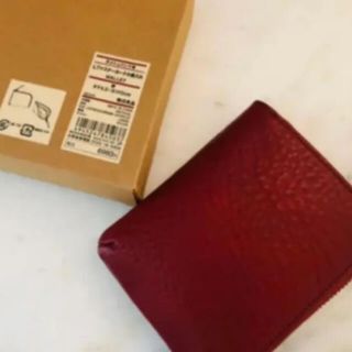 ムジルシリョウヒン(MUJI (無印良品))の【新品】MUJI ヌメシュリンク革 Ｌファスナーカード小銭入れ　(コインケース/小銭入れ)