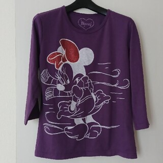 ディズニー(Disney)のDisney ディズニー　ミニー　長袖　ロンティー　Tシャツ　ロンT 紫(Tシャツ(長袖/七分))