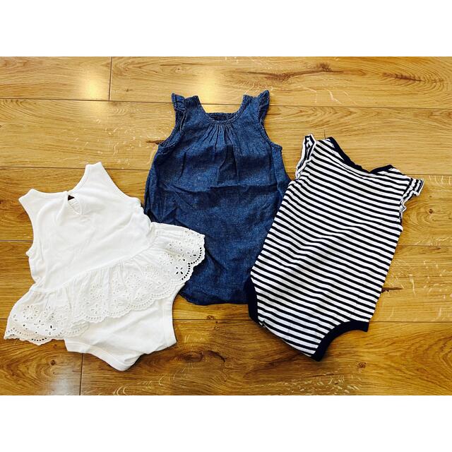 babyGAP(ベビーギャップ)のロンパース3点セット♡baby GAP  ベビー夏服 キッズ/ベビー/マタニティのベビー服(~85cm)(ロンパース)の商品写真