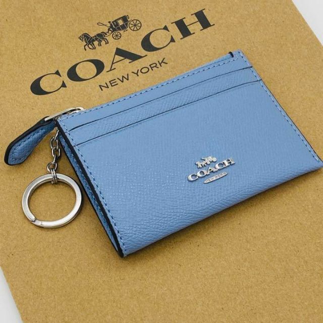COACH(コーチ)のCOACH コーチ カードケース コインケース 小銭入　定期入　マーブルブルー レディースのファッション小物(コインケース)の商品写真