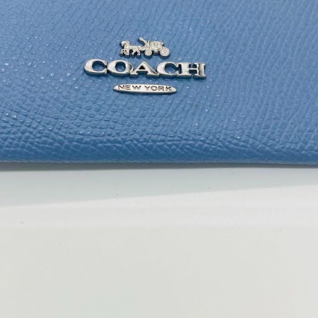 COACH(コーチ)のCOACH コーチ カードケース コインケース 小銭入　定期入　マーブルブルー レディースのファッション小物(コインケース)の商品写真