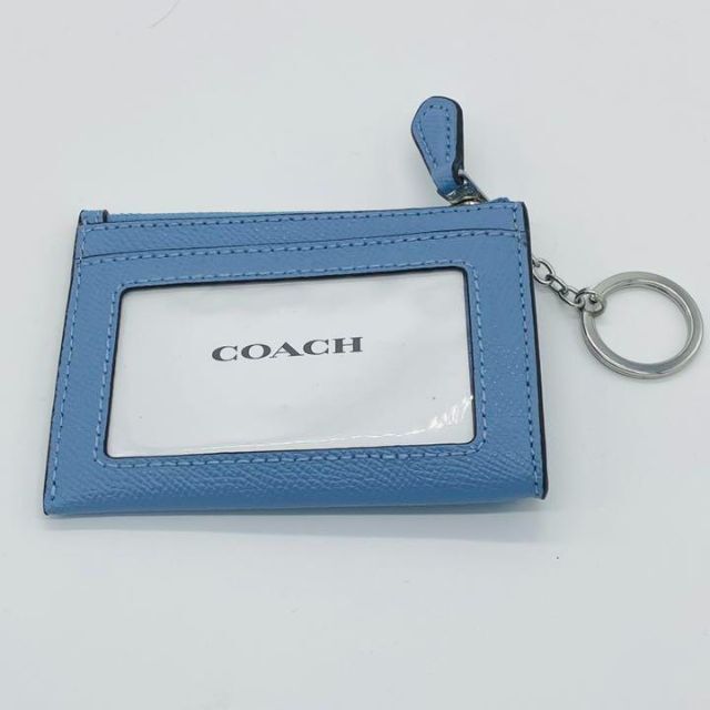 COACH(コーチ)のCOACH コーチ カードケース コインケース 小銭入　定期入　マーブルブルー レディースのファッション小物(コインケース)の商品写真