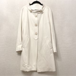 マックスマーラ(Max Mara)のノーカラーコート　タラジャーモン　ホワイト(ロングコート)