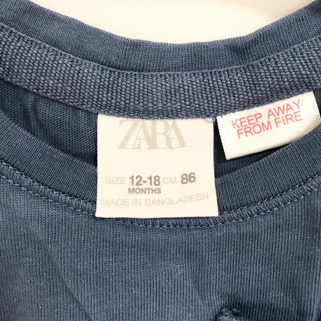 ZARA KIDS(ザラキッズ)のzara ザラ ポケット付きノースリーブTシャツ タンクトップ ブルー86cm キッズ/ベビー/マタニティのベビー服(~85cm)(Ｔシャツ)の商品写真