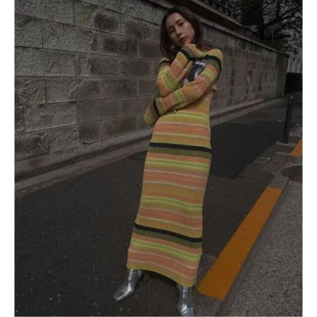 Ameri VINTAGE - MULTI BORDER KNIT DRESS ボーダー ニットワンピース