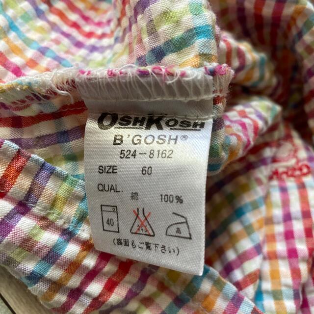 OshKosh(オシュコシュ)のOSHKOSH  ノースリーブ　袖なし　60 キッズ/ベビー/マタニティのベビー服(~85cm)(タンクトップ/キャミソール)の商品写真