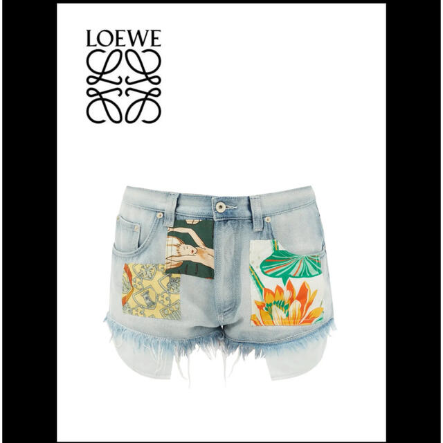 年末のプロモーション LOEWE ロエベ 正規品 デニムショートパンツ ショートパンツ