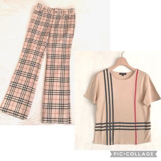 バーバリーブルーレーベル(BURBERRY BLUE LABEL)の【メリー様 専用】BURBERRY  ノバチェックパンツ&半袖カットソー(カジュアルパンツ)