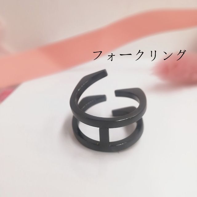 ttf001黒調デザインリングファッションリングジルコニア レディースのアクセサリー(リング(指輪))の商品写真