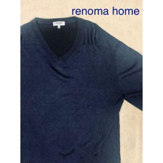 レノマ(RENOMA)のrenoma homme　ディープネイビーカラー　コットンセーター　Vネック(ニット/セーター)