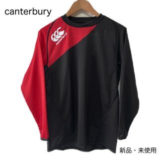 カンタベリー(CANTERBURY)の【新品・未使用】canterbury ロングプラシャツ　黒✖️赤  M 半額(Tシャツ/カットソー(七分/長袖))