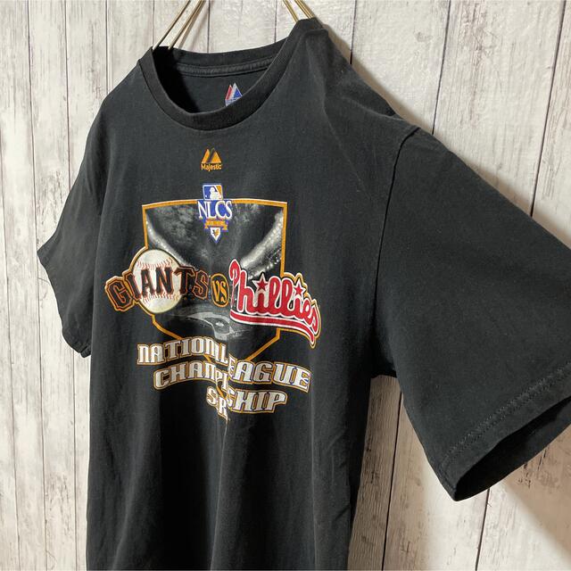 Majestic(マジェスティック)のマジェスティック NLCS ワールドシリーズ 両面プリント Tシャツ 古着 レディースのトップス(Tシャツ(半袖/袖なし))の商品写真