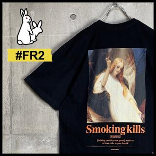 【即完売モデル】美品 FR2 Tシャツ 黒 ブラック L 絵画 天使の喫煙(Tシャツ/カットソー(半袖/袖なし))
