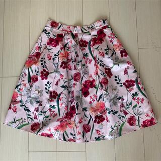 ザラ(ZARA)のforever21 花柄スカート　ピンク(ひざ丈スカート)