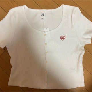 ギャップ(GAP)のGAP リブクロップド Tシャツ GAPロゴ(Tシャツ(半袖/袖なし))