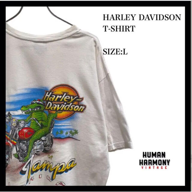 色白HARLEY DAVIDSON ハーレーダビッドソン　Tシャツ 半袖