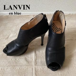 ランバンオンブルー(LANVIN en Bleu)のLANVIN en blue オープントゥサンダル　ブラック　サイズ23(ハイヒール/パンプス)