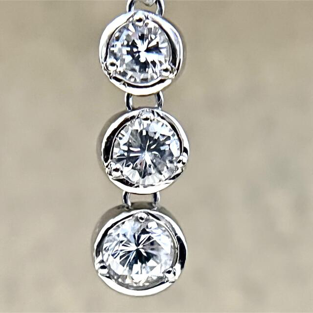 定番 プラチナ 3連ダイヤモンドファッションネックレス 0.51ct ダイヤ