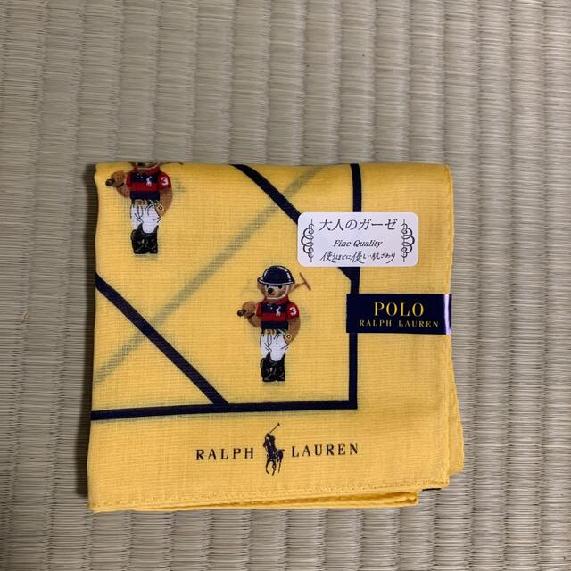 POLO RALPH LAUREN(ポロラルフローレン)のハンカチ ポロ ラルフローレン イエロー ポロベア ライン メンズのファッション小物(ハンカチ/ポケットチーフ)の商品写真