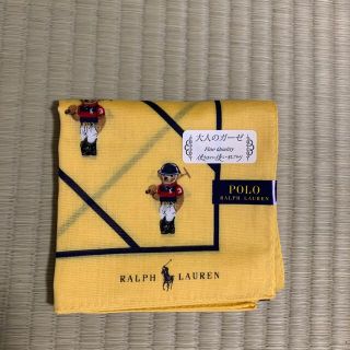 ポロラルフローレン(POLO RALPH LAUREN)のハンカチ ポロ ラルフローレン イエロー ポロベア ライン(ハンカチ/ポケットチーフ)