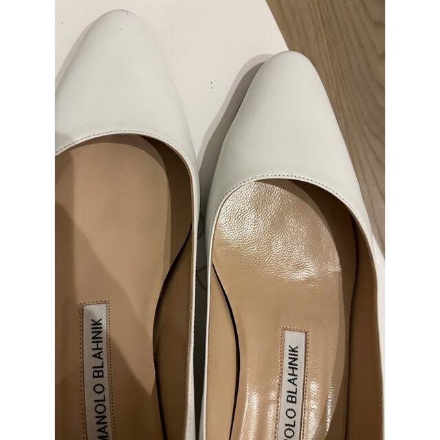 ノーク MANOLO リストニー パテント白36.5の通販 by nakuko's shop