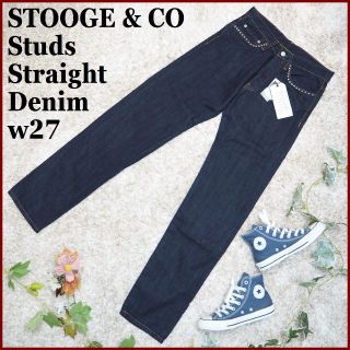 アズールバイマウジー(AZUL by moussy)の専用STOOGE & COスタッズ付ボタンフライストレート デニム パンツw27(デニム/ジーンズ)