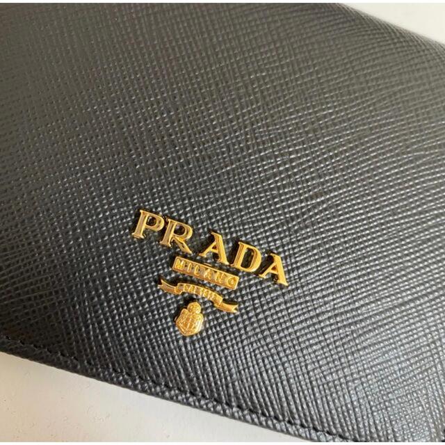 PRADA(プラダ)のPRADA プラダ 二つ折り財布 ブラック レディースのファッション小物(財布)の商品写真