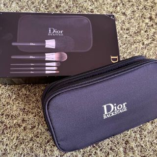 ディオール(Dior)のディオール Dior バックステージ ブラシセット 筆 ポーチ 完売 ブラック (チーク/フェイスブラシ)