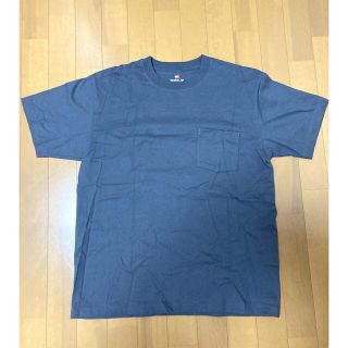 ヘインズ(Hanes)のヘインズ　ビーフィーTシャツ　ポケット付　Lサイズ　ダークグレー　USED品(Tシャツ/カットソー(七分/長袖))