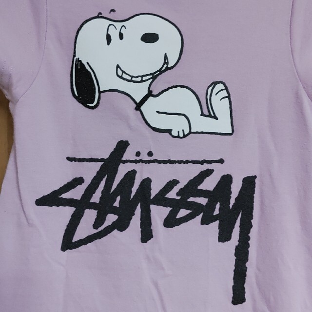 STUSSY(ステューシー)のステューシーPEANUTSワンピースTシャツ薄紫S90cmスヌーピーSTUSSY キッズ/ベビー/マタニティのキッズ服女の子用(90cm~)(ワンピース)の商品写真