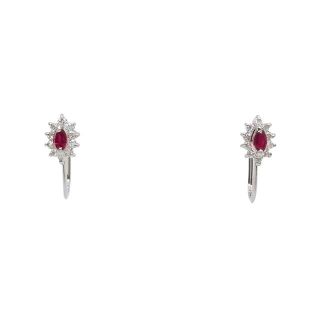 ルビーダイヤモンドイヤリング Pt900 0.10ct×2 2.0g