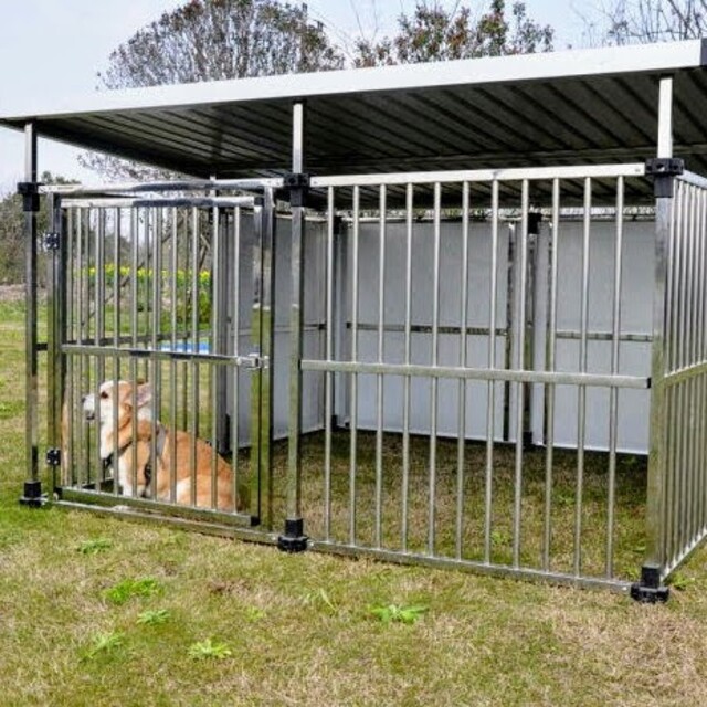 ドッグハウス　DFS-M1（0.5坪屋外用ステンレス製犬小屋）中型犬・大型犬